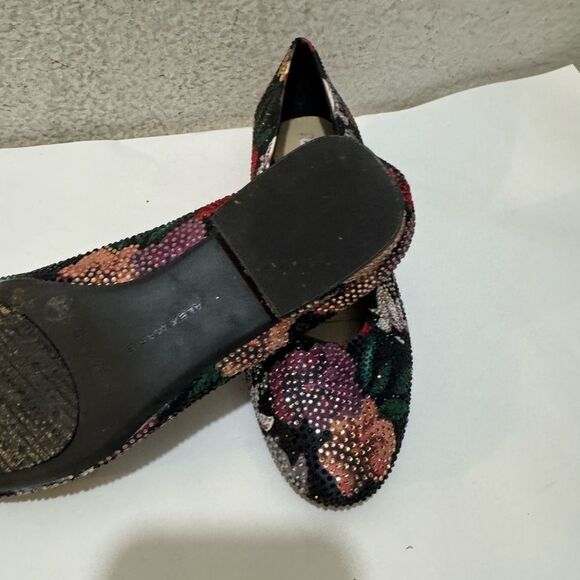 Alex Marie Bevier Elegant Rhinestone Floral Low Block Heel Shoes - Picture 8 of 12